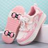 Children's runaway shoes Boys' roller skating four-wheel runaway shoes Students' youth skates Double-row girls' pulley shoes