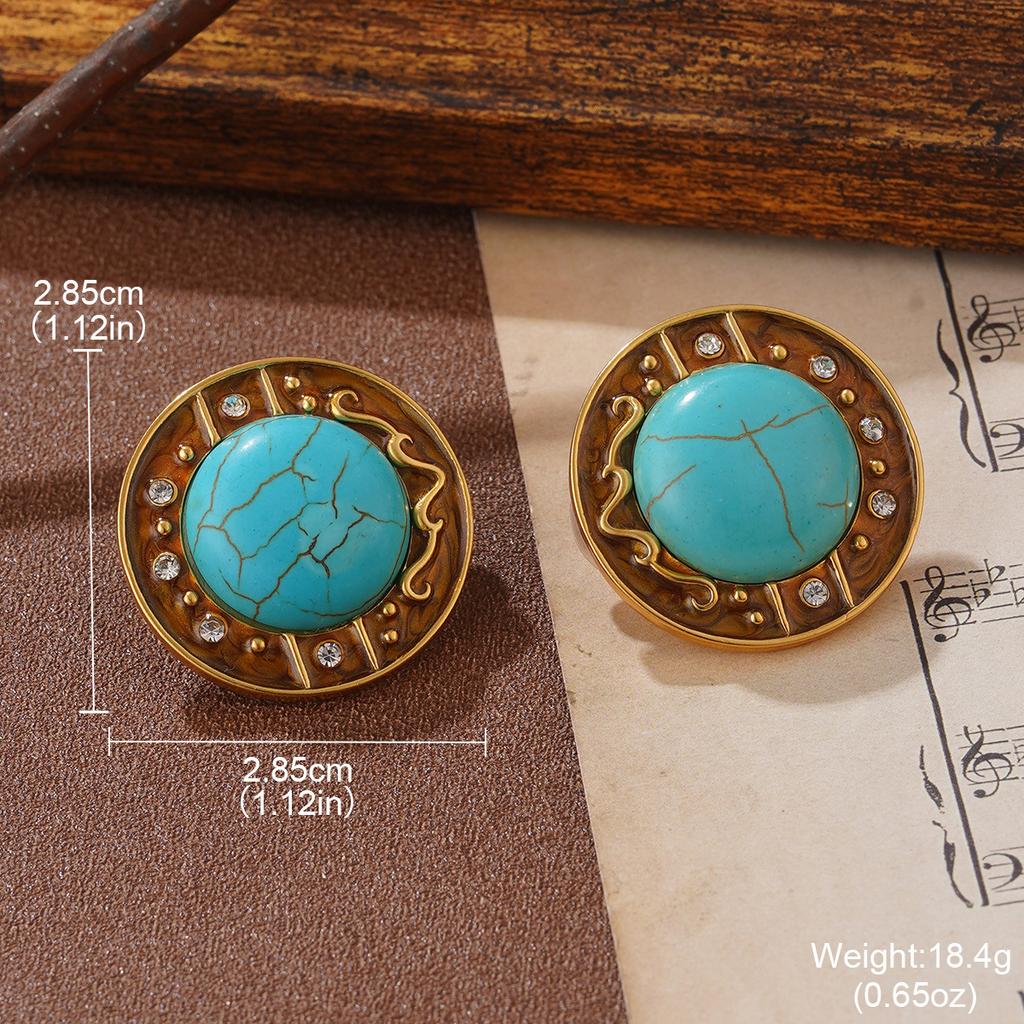 French hand-painted three-dimensional flower painted stud earrings, love high-end sense versatile ins hot-selling court style earrings