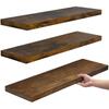 Mensola a Muro Galleggiante Senza Foratura Scaffale Portaoggetti Monopezzo per Articoli da Toeletta del Bagno, Scaffale Espositore per Bottiglie di Spezie della Cucina, Legno Massiccio Spesso 60 cm