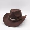 Minority Style Jazz Hat Western Bull Head Cowboy Hat Woolen Top Hat Big Brim