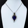 Lapis Lazuli Gemstone Pure Copper Wire Wrapped Handmade Pendant Jewelry