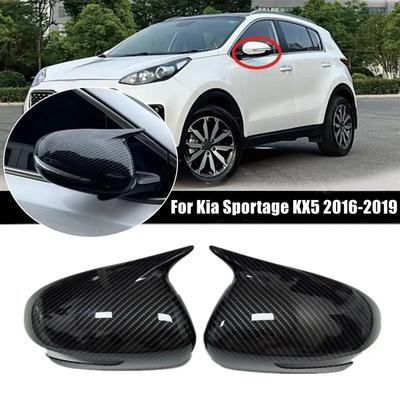 For Kia Sportage KX5 2016 2017 2018 ABS Car Rearview Side Mirror Cover Wing Cap Exterior Door Housing Trim Adhesive Sticker