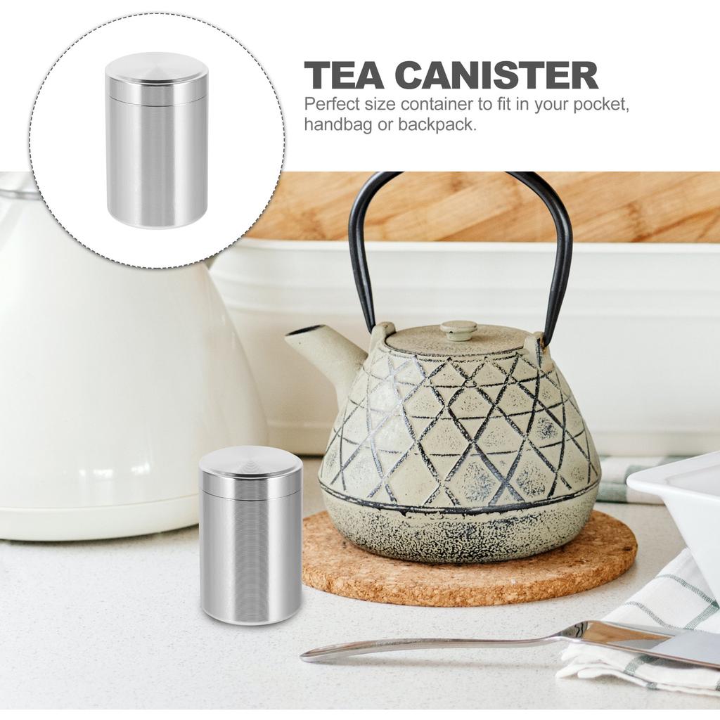 Tea Canister Titanium Alloy Compact Portable Sealed Tea Storage Container Uv Protection Metal Jar Multi-Use Food Storage