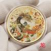 Colorful Chinese Commemorative Medals Relief-Printed Chinese 12  Gold Coin Metal Artwork Collectible