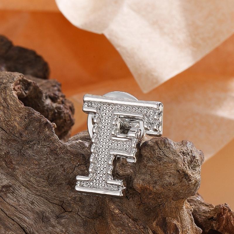 2Pcs Initial A To Z 26 Letters Pin Silver Color Fashion Metal Alphabet Women Men Suit Collar Lapel Brooch Pin Accessories