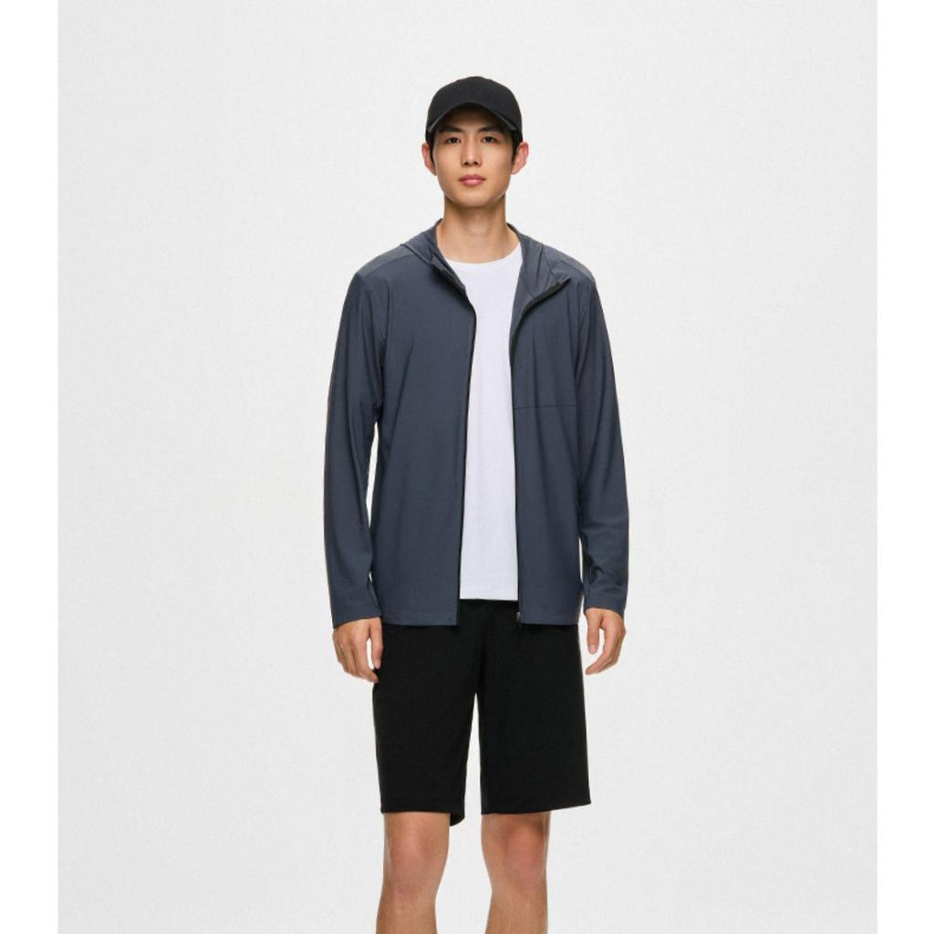 Anta Training Series Solid Color Zip-Up Hooded Sports Jacket Men Jacket Gray 152427713-4