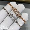 Bracciale con Diamanti V Oro 18K Oro Rosa Bracciale per Coppia Uomo e Donna