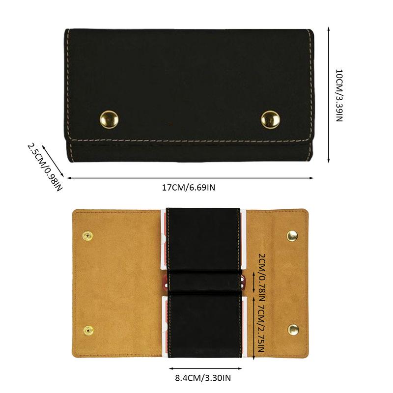 Custodia da Viaggio per Carte da Gioco Porta Mazzo in Pelle PU Organizzatore Multiuso per Denaro Custodia per Mazzo e Dadi