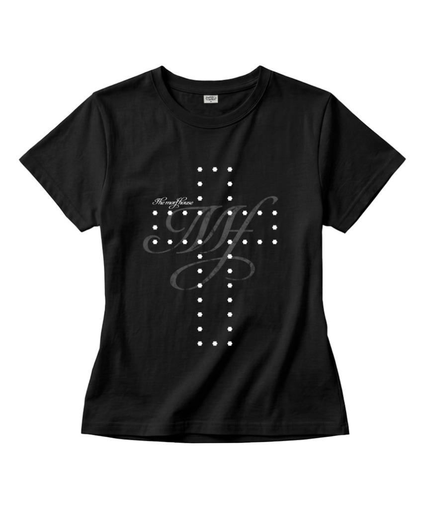 Deomopeuhauseu Morf Flower Cross Slim Fit Short Sleeve T-Shirt Black