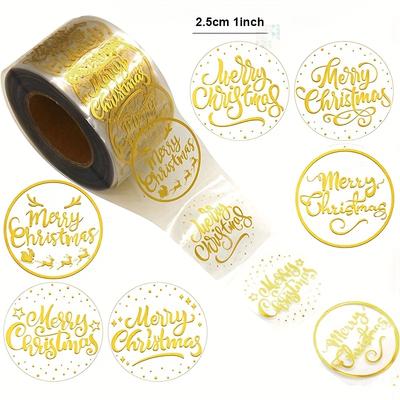500pcs 2.5cm 1inch Merry Christmas Labels Stickers for Gift Package Card Envelope