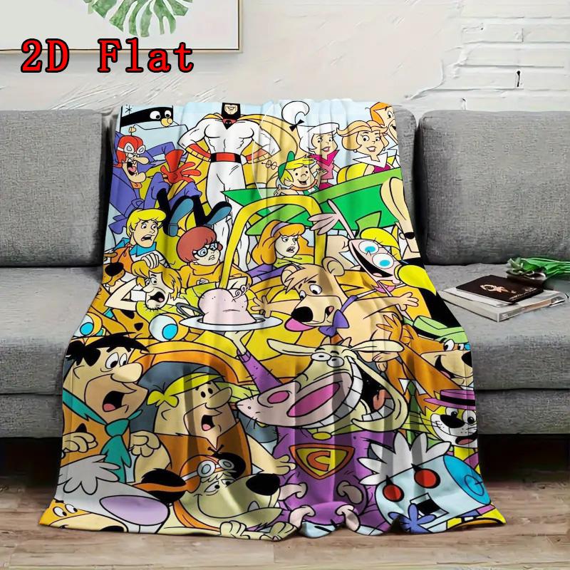 Hanna-Barbera cartoon 2D Flat Pattern Flannel Blanket High quality All Seasons Warmth and Comfort Perfect for Christmas Gifts.