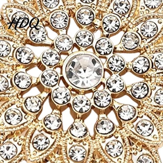 Sun Flower Jewelry Sparkling Rhinestone Sunflower Brooch Golden Plated Floral Lapel Pin Pin Dainty Clothing Accessory for Women Girls Fashion