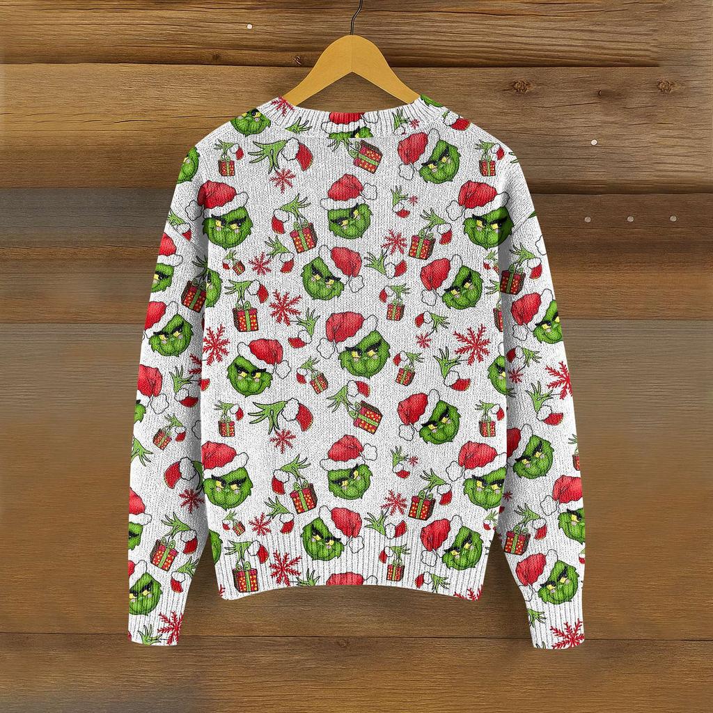 Women's Vintage Knit Button Print Cardigan Jacket