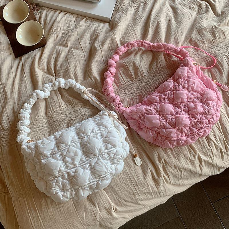 Korean-Style Casual Pleated Cloud Shoulder Bag for Women