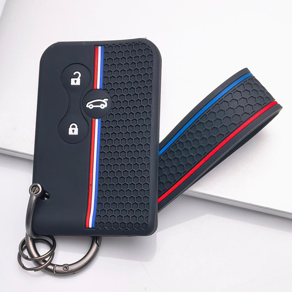 Key Fob Cover for Renault Clio Megane Scenic Modus Kangoo Duster Sandero Captur with Keychain Anti-Scratch Guard Shockproof Protection