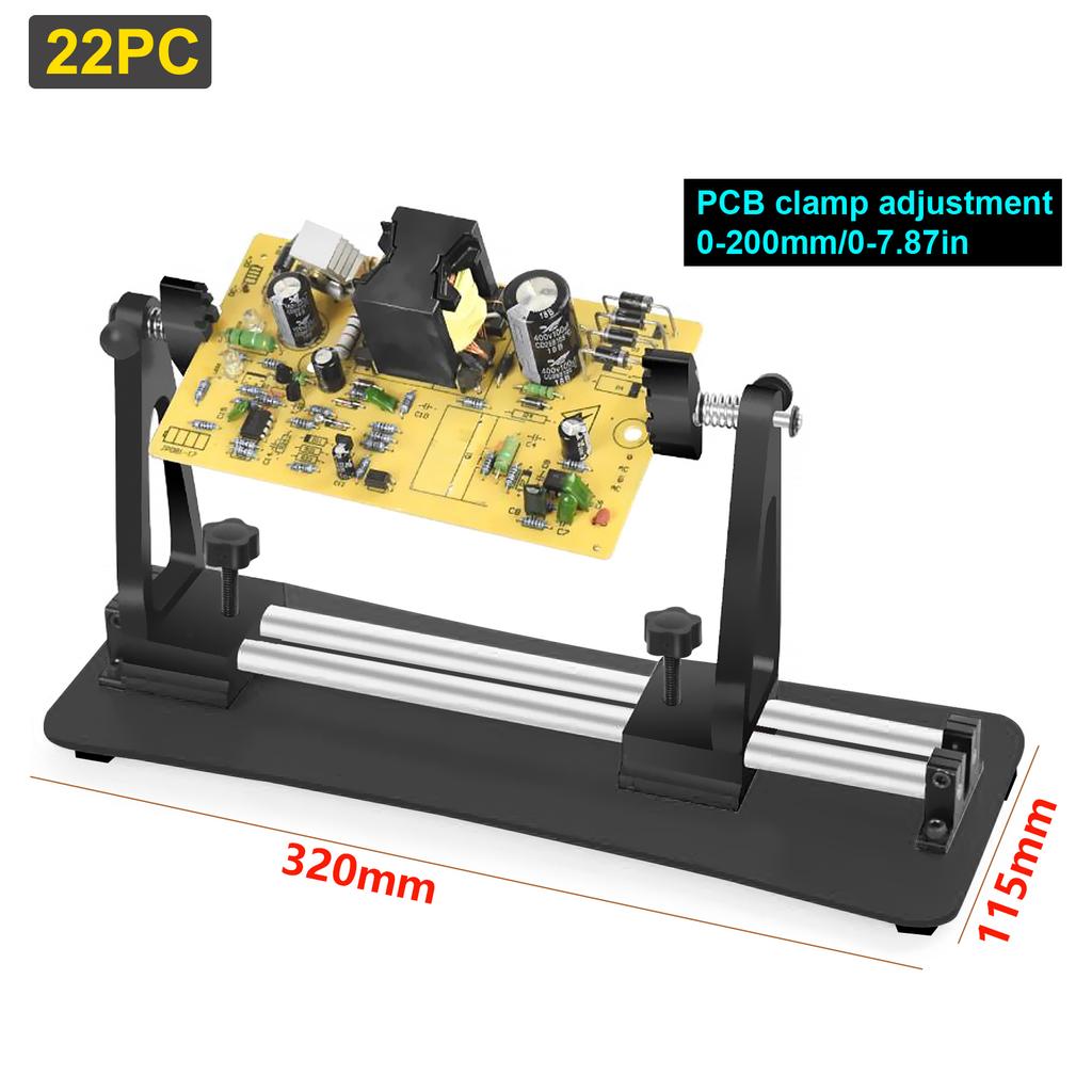 NEWACALOX Pince de PCB Mobile Rotative à 360° Support de Circuit Imprimé Base Magnétique Troisième Main Fixation Outil de Soudure