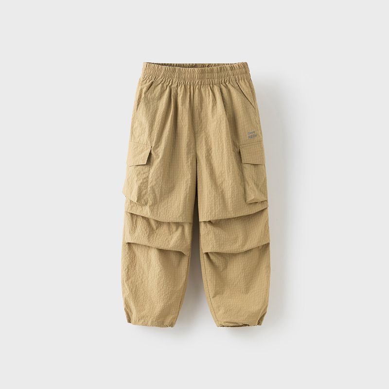 David Bella Big Kids  Waterproof Pants 2026 Summer New Style Boys  Adjustable Cuff Cargo Parachute Pants Cangli Yellow [Spot] 140