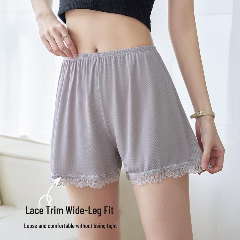 Women's Ice Silk Safety Shorts: Loose, Anti-Exposure, Summer Thin Style, Plus Size, Outdoor Wear, Base Layer.