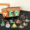 Beaver Keychain Anime Hoppers Lizard Tom Hanging Keyring Bag Backpack Mobile Phone Plush Pendant Figurine Birthday Party Gift