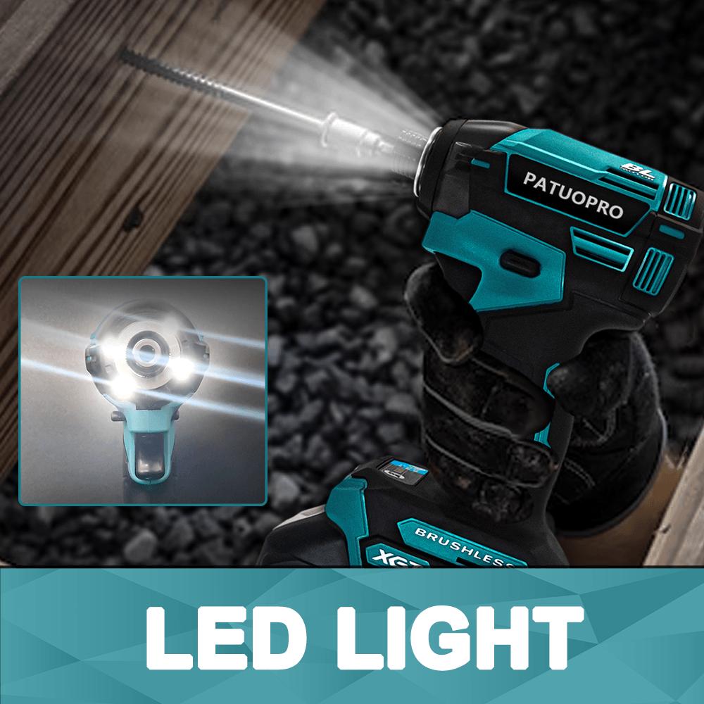 1/4 inch Brushless Electric Impact Screwdriver 4-Speed Cordless Compact Screwdriver Handheld Power Tool For Makita 18V Battery