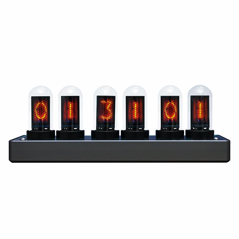 DIY Glow Tube Modern Creative Design Weird Clock Digital Alarm Clock Creative Digital Desk & Table Nixie Tube Clocks (Black,5&Small) чёрный