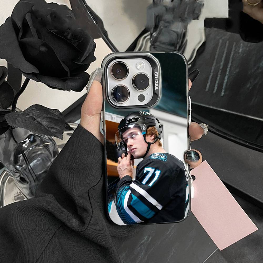 San Jose Sharks Macklin Celebrini Phone Case For iPhone 17,16,15,14,13,12,Pro MAX Black Matte Shockproof Cover