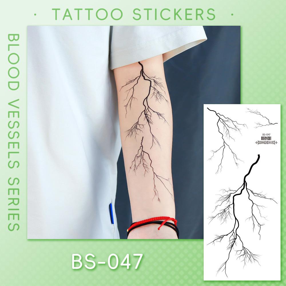 

Ricalon Halloween Vein & Lightning Flame Tattoo Stickers, Waterproof & Sweatproof 240*105 mm