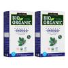 Indus Valley Bio Organisches 100% Kräuter-Indigo-Pulver zur natürlichen Haarfärbung, Organisches Indigo-Pulver schützt das Haar vor Schäden - 100 g, Packung mit - 2
