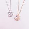 New Fashion Trendy Women Jewelry Crescent Pendant Moon Necklace 925 Sterling Silver Luxury Jewelry Best Quality Wholesale Bulk