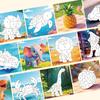 6 Patterns Puzzle Stickers Crafts for Kids Sticker Painting Gift Party Favor Creations Dinosaur Animal Vechile Art Play for Kids