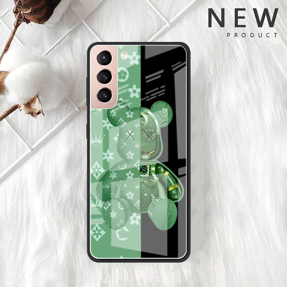 

Чехол Robot Bear Glass для Samsung Galaxy S22 S20 FE S21 Plus, чехол для телефона S10 5G S9 Note 20 Ultra 10 Lite Shell Samsung Note 9