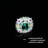 Mojito Emerald Flower Necklace, Rich Woman'S Joy, 18K Gold Plated, Malachite Green Snowflake Zircon Earrings