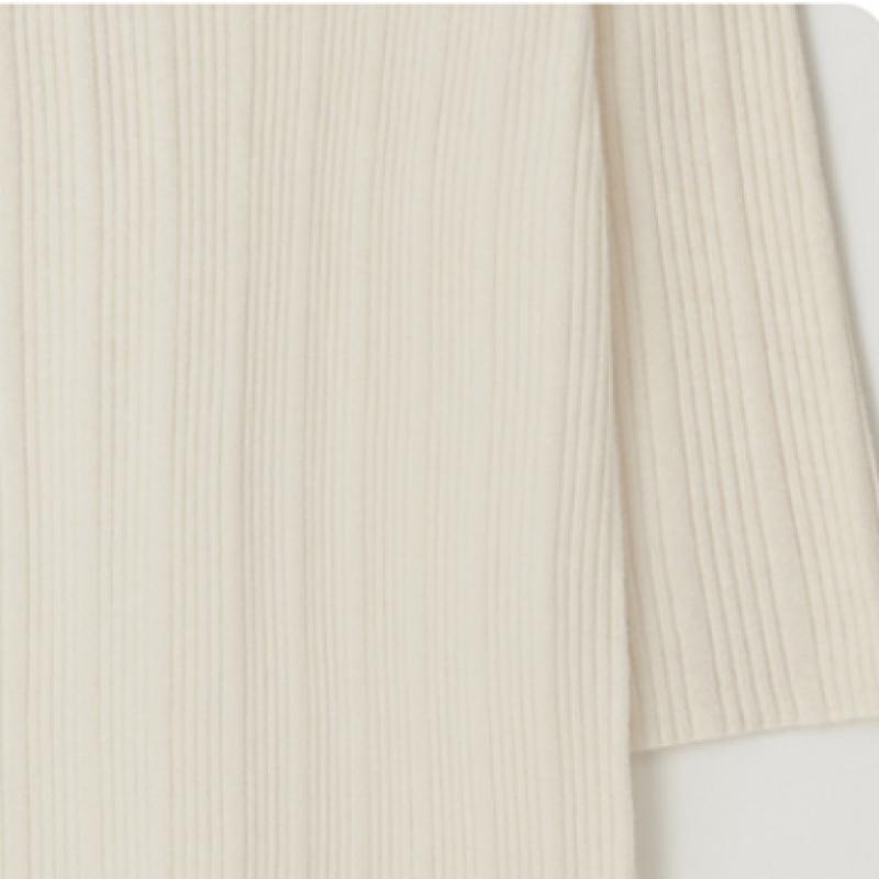 Senbi Knit Dress With Uneven Rib Collar