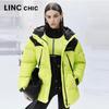 Jinyujie Women's Celebrity Style 2024 Winter Mid-Length Thick Goose Down Jacket