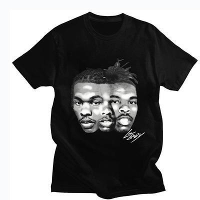 Raper Lil Oversize Męskie Retro Hip Hop Styl Moda Harajuku Krótki Rękaw Bawełna Luźne Koszulki Streetwear Unisex