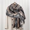 Wave skin-friendly velvet, skin-friendly and warm in new autumn and winter, imitation cashmere printed scarf, geometric versatile cape