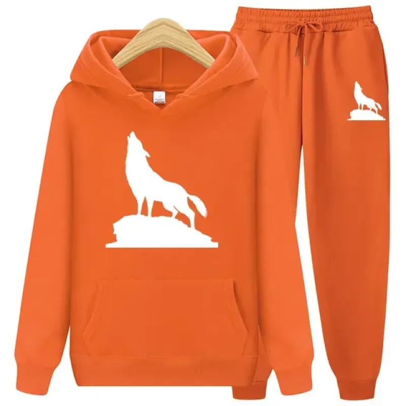 2023 Autumn Winter Hoodie Suit Men's Trousers Leisure Running Sports Sets Men Print Two-Piece Set Male Fashion Jogging Tracksuit