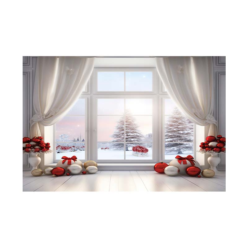 Indoor Window Sill Winter Snow Scene Children Shooting Background Cloth Background Wall Decoration Photo Cloth