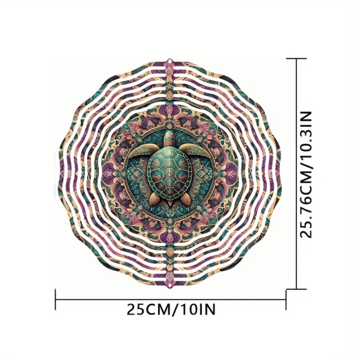 

10-дюймовый 3D кинетический металлический флюгер-черепаха для декора сада на открытом воздухе, вращающийся крюк, яркие цвета, прочный, устойчивый к погодным условиям, художественная скульптура, идеально 01A