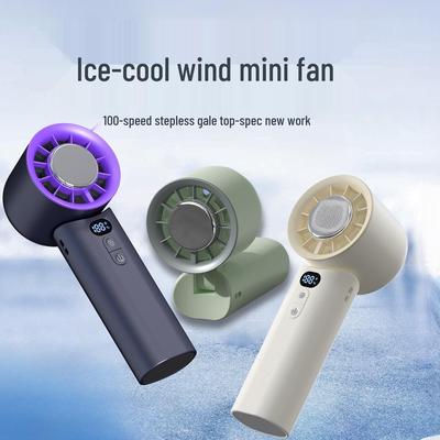 Portable High-Speed Mini Fan with Digital Display - Long-Lasting, Foldable, and Cooling