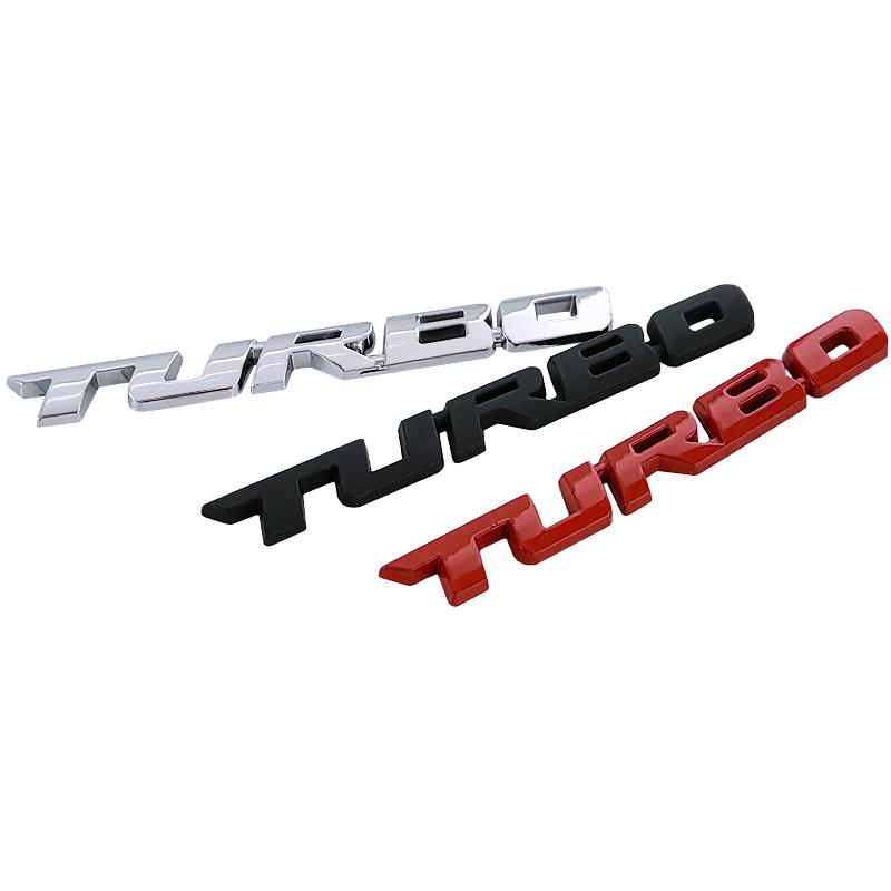 3D Car Sticker Turbocharged Turbo Metal Badge Car Modification Accessories Rear Marked Side Marking Decorative Car Sticker