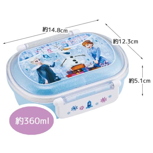 Skater Children's Lunch Box, 1 Tier, 360ml, Fluffy Dome Shape, Disney Frozen 24, Antibacterial, For Children, Made in Japan QAF2BAAG-A
