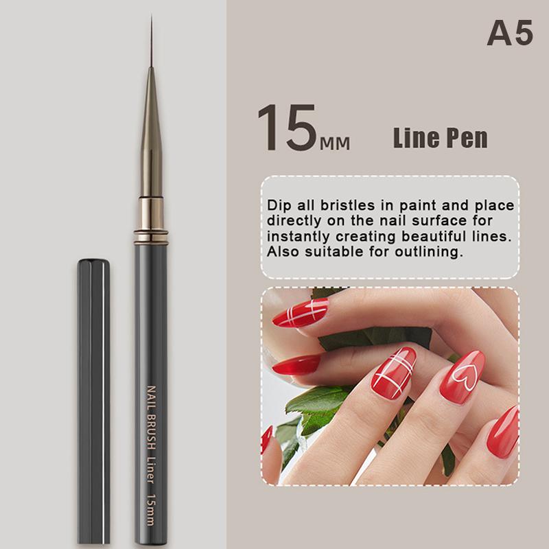 1Pcs Metal Handle Nail Art Liner Pen Painting Brush Drawing Brush Stripe Flower Painting Pen UV Gel Brush Nail Art Construction