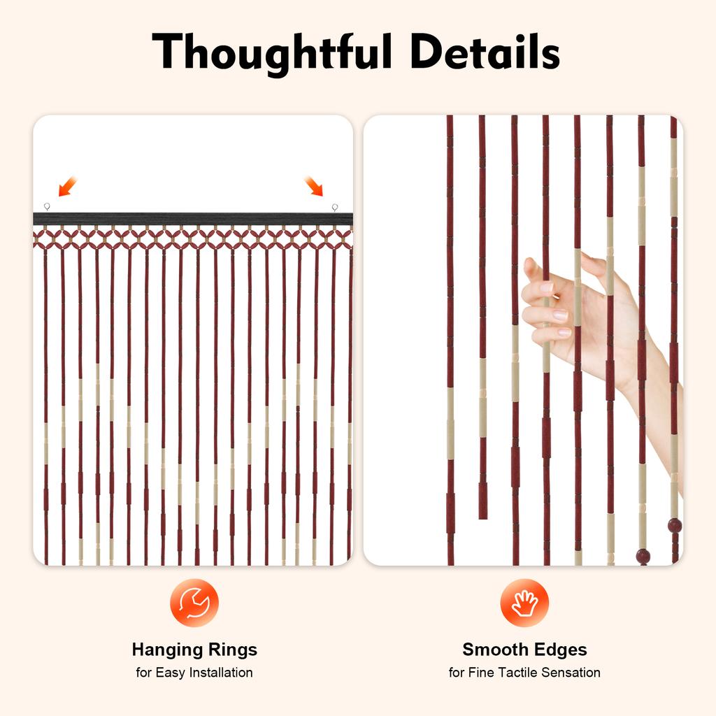 Macrame Curtains Door String Curtains for Doorways Panels Closet Room Divider Boho Kitchen Valance 3*5.74ft(W*H)