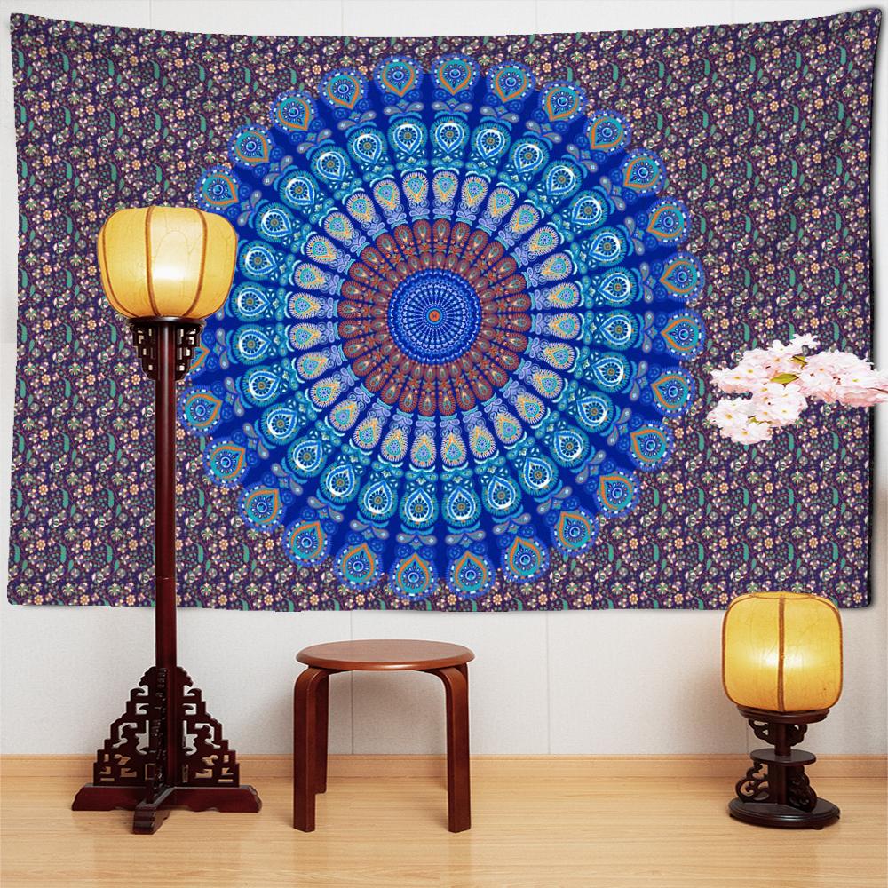 Red and Blue Mandala Tapestry Wall Hanging Hippie Tapiz Bohemian Psychedelic Witchcraft Living Room Dormitory Home Decor