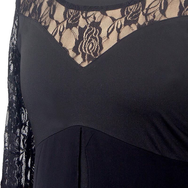 Damen Kleid Spitze Halbarm Sommer Frau Lange Kleider Frühling Casual Maxi Kleid Schwarz O-Ausschnitt Übergröße Kleider