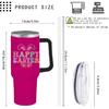 40 Oz Tumbler with Handle Happy Easter Tumbler with Lid and Straw Insulated Tumblers Stainless Steel Tumbler Funny Gift