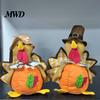 Seasonal Indoor Ornament Thanksgiving Plush Turkey Doll, Stuffed Animal Figurine, Autumn Holiday Tiered Tray Decor Harvest Tabletop Decoration
