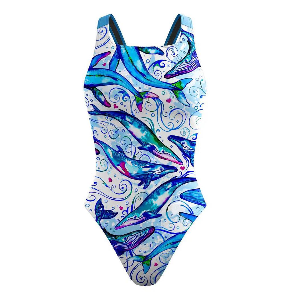 New one-piece bikini digital printing swimsuit tight racing swimsuit women