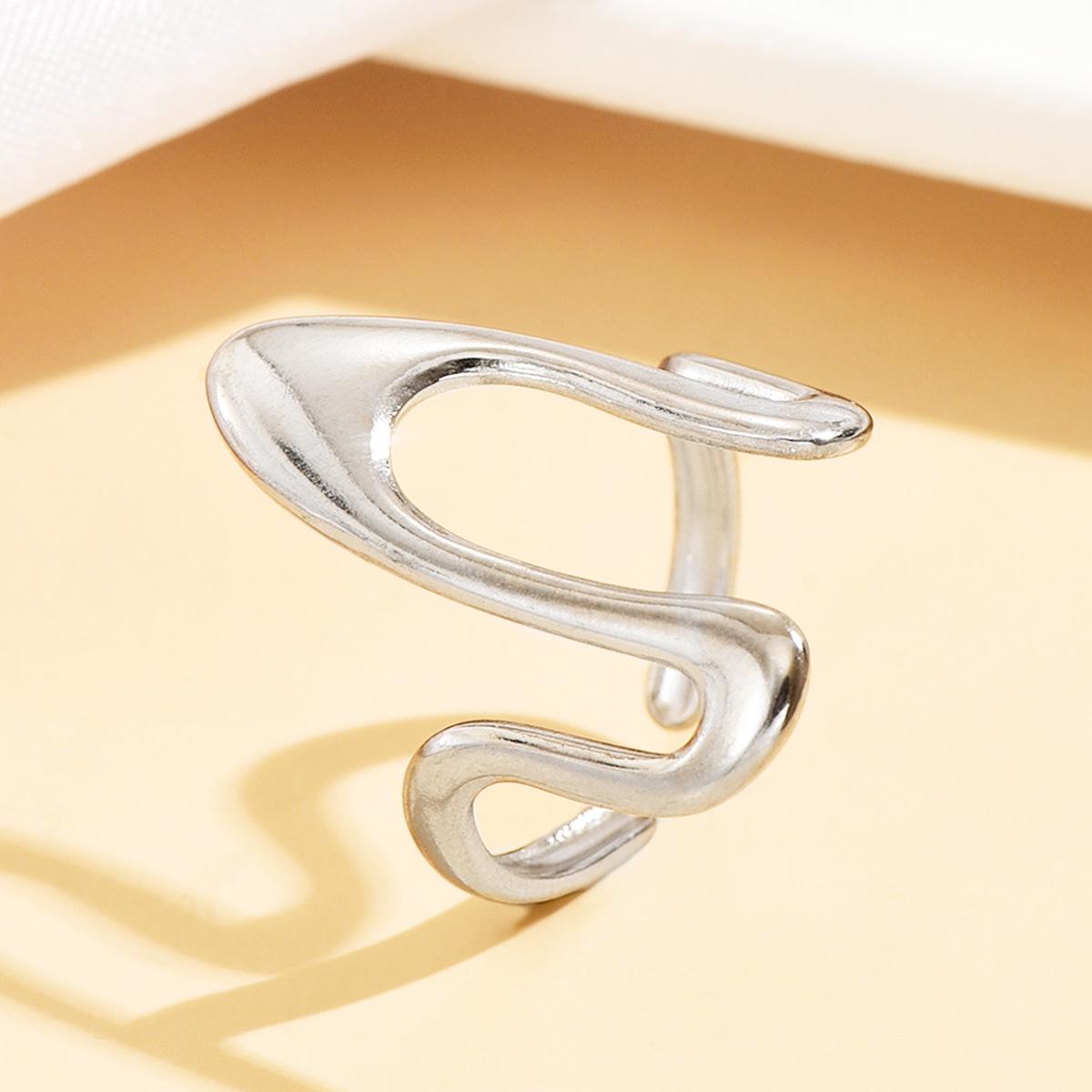 Personalized Stainless Steel Irregular Geometric Open Ring